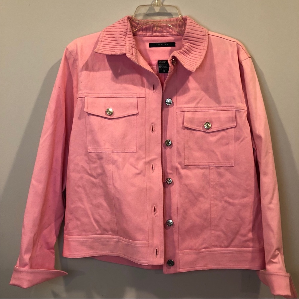 Pink denim coat